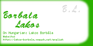 borbala lakos business card