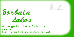 borbala lakos business card